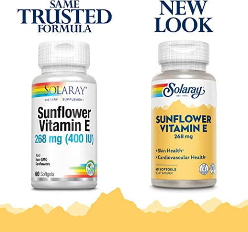 Sunflower Vitamin E 268 mg 400 IU (Витамин Е 268 мг 400 МЕ) 60 мягких капсул (Solaray) фото 3