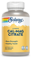 Cal-Mag Citrate 1:1 Ratio (Кальций Магний Цитрат) 180 вег капсул (Solaray)