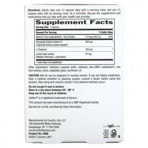 Libido Rescue 60 вегетарианских капсул (Country Life) фото 2