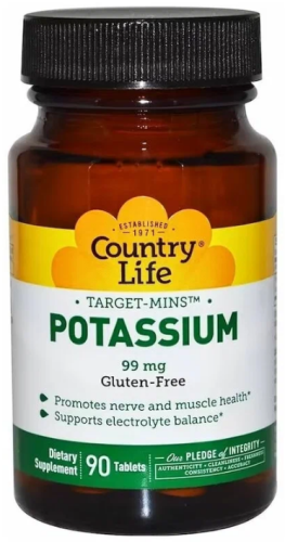 Potassium 99 мг (Калий) 90 таблеток (Country Life)