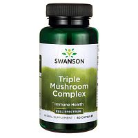 Triple Mushroom Complex (Maitake, Reishi, Shitake) Full Spectrum 60 капсул (Swanson)