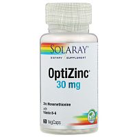 OptiZinc 30 mg (ОптиЦинк 30 мг) 60 вег капсул (Solaray)