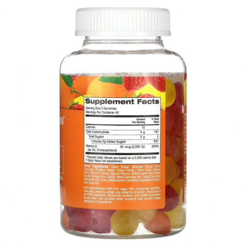 Vitamin D3 Gummies (витамин D3) 25 мкг 1000 МЕ 90 мармеладок (California Gold Nutrition) фото 2