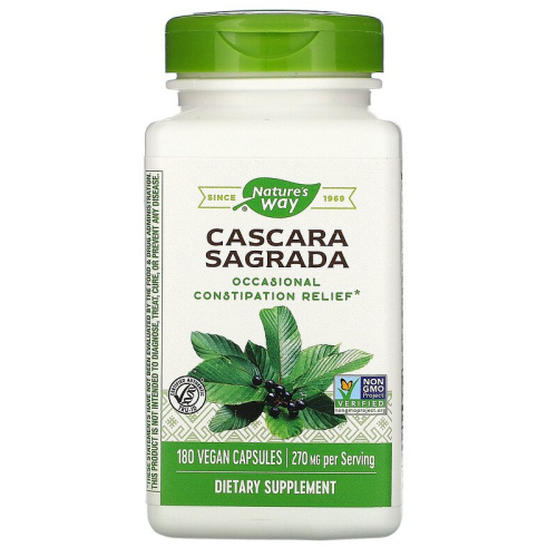 Cascara Sagrada 270 мг (Каскара Саграда) 180 вег капсул (Nature's Way)