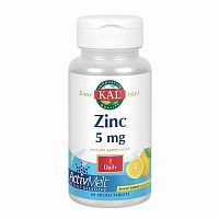 Zinc 5 mg (Цинк 5мг) 60 микротаблеток Сладкий лимон (KAL) Срок 09.22