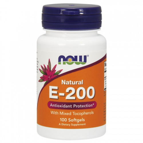 Vitamin E-200 with Mixed Tocopherols (Витамин Е смешанные токоферолы) 100 мягких капсул (Now Foods) фото 2