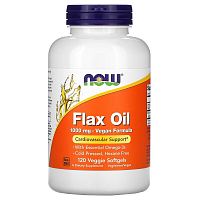 Flax Seed Oil Organic 1000 мг (Органическое Льняное Масло) 120 вег гел капс (Now Foods) Срок 09.23
