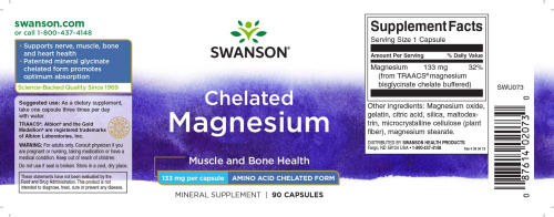 Magnesium Glycinate 133 mg (Глицинат Магния 133 мг) 90 капсул (Swanson) фото 2