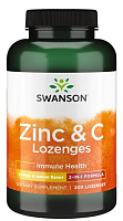 Zinc & C Lozenges (Цинк и С) апельсин и лимон 200 леденцов (Swanson)