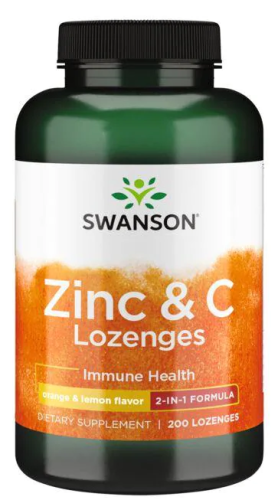 Zinc & C Lozenges (Цинк и С) апельсин и лимон 200 леденцов (Swanson)