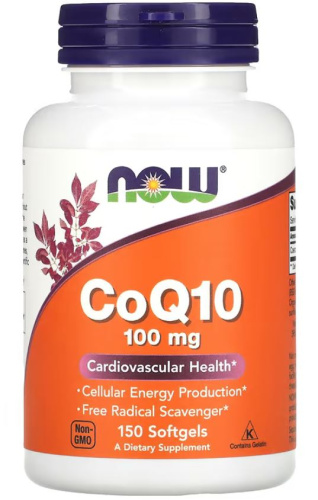 CoQ10 100 мг (Коэнзим Q10) 150 мягких капсул (Now Foods)