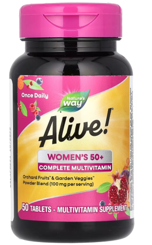 Alive! Women’s 50+ Complete Multivitamin (витамины для женщин старше 50 лет) 50 табл (Nature's Way) фото 3
