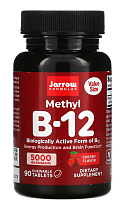 Methyl B-12 срок 12.2023 (Метил B-12) вишня 5000 мкг 90 жевательных таблеток (Jarrow Formulas)