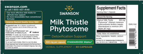 Milk Thistle Phytosome 300 mg (Фитосомы Расторопши 300 мг) 60 капсул (Swanson) фото 3