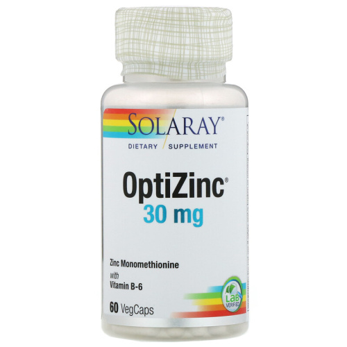 OptiZinc 30 mg (ОптиЦинк 30 мг) 60 вег капсул (Solaray) фото 7