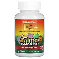 Animal Parade Vitamin D3 500 МЕ sugar free 90 таблеток вкус черешня (NaturesPlus)