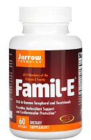 Famil-E (Комплекс витаминов группы Е) 60 мягких капсул (Jarrow Formulas)