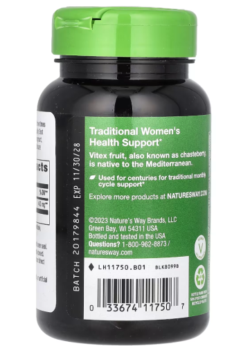 Vitex 400 mg (Плоды Витекса Священного 400 мг) 100 веган капсул (Nature's Way) фото 6
