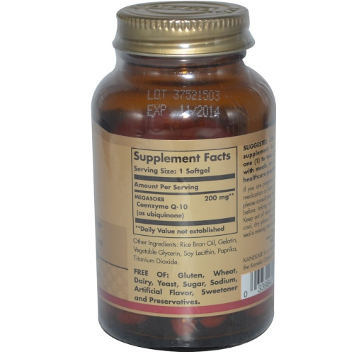 Megasorb CoQ-10 200 мг (Мегасорб с коэнзимом Q-10) 30 мягких капсул (Solgar) фото 2