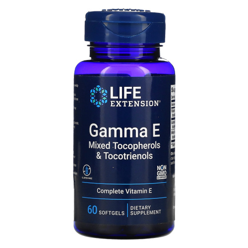 Gamma E Mixed Tocopherols & Tocotrienols (Гамма Е токоферолы и токотриенолы) 60капс (Life Extension)