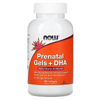 Prenatal Gels + DHA (Пренатальный витамины с ДГК) 180 капсул (Now Foods)