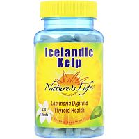 Icelandic Kelp 225 мкг (Исландская бурая водоросль) 250 таблеток (Nature's Life)