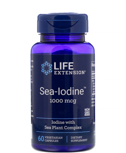 Sea-Iodine 1000 мкг (Йод) 60 вегетарианских капсул (Life Extension)