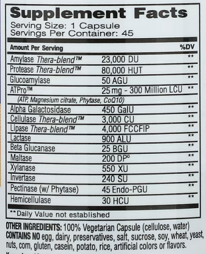 Digest Gold with ATPro (Пищеварительные ферменты) 45 капсул (Enzymedica) фото 4