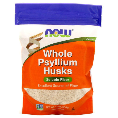Whole Psyllium Husks (цельная оболочка семян подорожника) 454 г (Now Foods)
