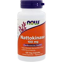 Nattokinase 100 мг (Наттокиназа) 120 вег капсул (Now Foods)