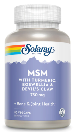 MSM 750 mg with Turmeric, Boswellia & Devil's Claw (МCM 750 мг) 90 вег капсул (Solaray) фото 3
