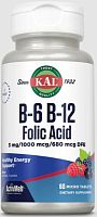 B-6 B-12 Folic Acid ActivMelt (Б-6 Б-12 Фолиевая кислота) 60 микро таблеток (KAL)
