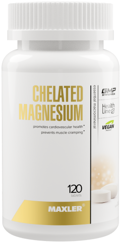 Chelated Magnesium 200 мг USA ( Хелатный магний бисглицинат ) 120 вегетарианских таблеток (Maxler)