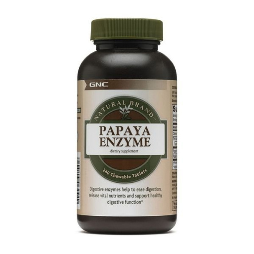 Papaya Enzymes (Жевательные Ферменты Папайи) 240 пастилок (GNC) Срок 10/22