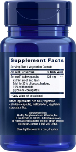 Optimized Ashwha 125 мг (Экстракт Ашв) 60 капсул (Life Extension) фото 2