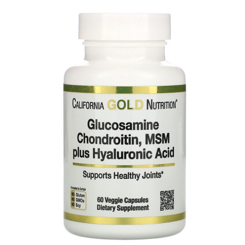 Glucosamine Chondroitin MSM plus Hyaluronic Acid 60 капсул (California Gold Nutrition)