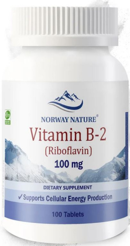 Vitamin B-2 Riboflavin 100 мг (Витамин Б-2 Рибофлавин) 100 таблеток (Norway Nature)
