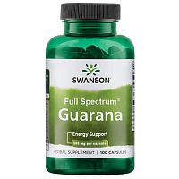 Guarana 500 мг (Гуарана) 100 капсул (Swanson)
