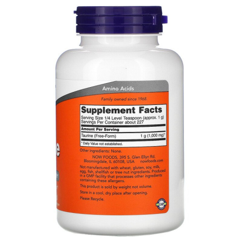 Taurine Pure Powder (Таурин) 227 грамм (Now Foods) фото 2