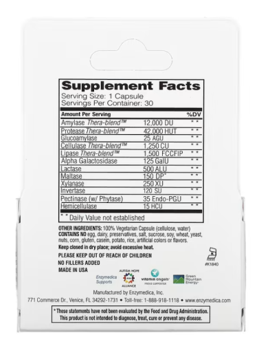 Digest (Пищеварительные ферменты) 30 капсул (Enzymedica) фото 2