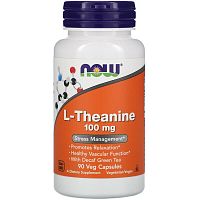 L-Theanine 100 мг (L-Теанин) 90 вегетарианских капсул (Now Foods)