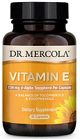 Vitamin E 134 mg 200 IU (повреждена крышка, мембрана цела) 30 капсул (Dr. Mercola)