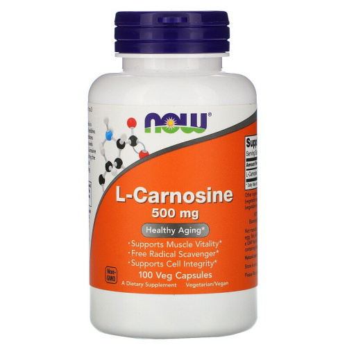 L-Carnosine 500 мг (L-Карнозин) 100 вегетарианских капсул (Now Foods)