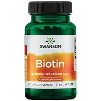 Biotin 5000 mcg срок 07.2024 (Биотин 5000 мкг) 30 капсул (Swanson)