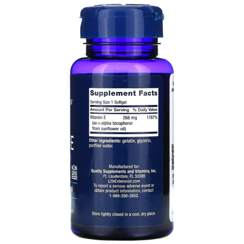 Super Vitamin E268 мг (400 IU) (Витамин E) 90 мягких капсул (Life Extension) фото 2