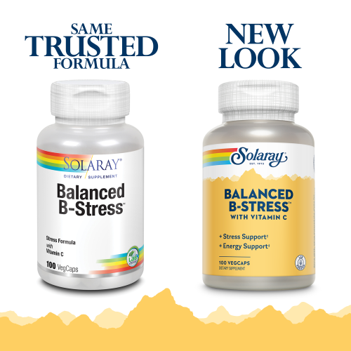 Balanced B-Stress with Vitamin C (Б-Комплекс с витамином С) 100 вег капсул (Solaray) фото 4