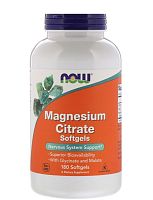 Magnesium Citrate (Цитрат магния) 180 мягких капсул (Now Foods)