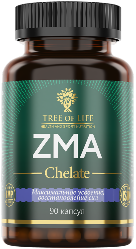 ZMA Chelate + Vitamin B6 90 капсул (Tree of Life)