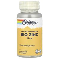 Bio Zinc 15 мг (Цинк) 100 растительных капсул (Solaray)_