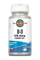 Vitamin D-3 125 mcg (5000 IU) ActivGels Видамин Д-3 125 мкг (5000 МЕ) 90 мягких капсул (KAL)